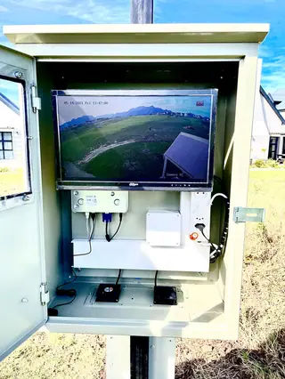 Weatherproof enclosure with CCTV monitor and recorder