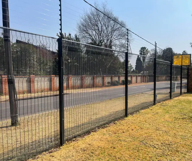 Clear View mesh fence running along a road